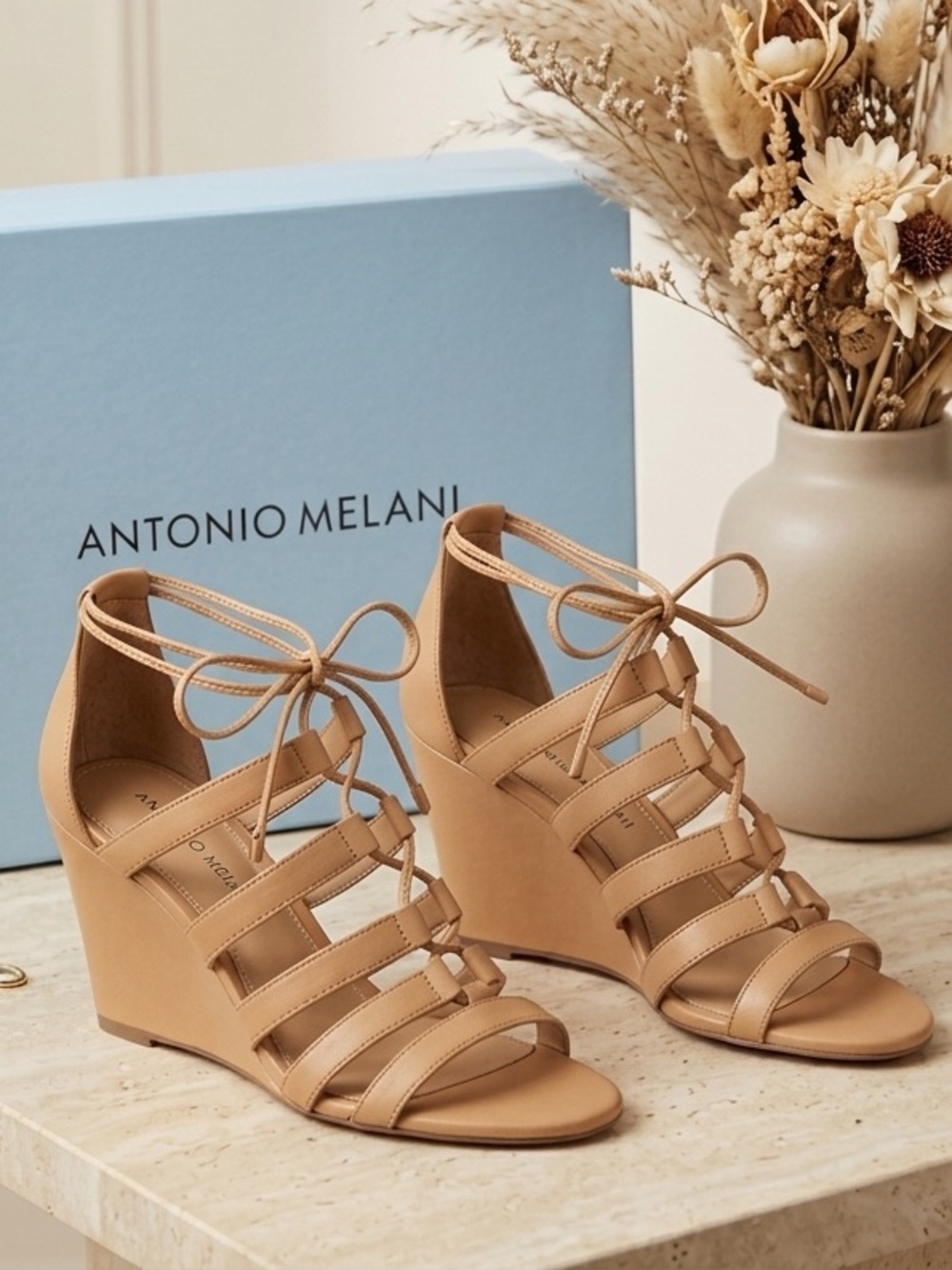 Antonio Melani Adair Beige Classic Dress Heels Elegant Career Shoes
